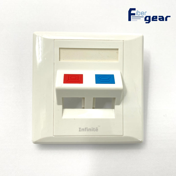 86x86mm Angled Faceplate 2 Port